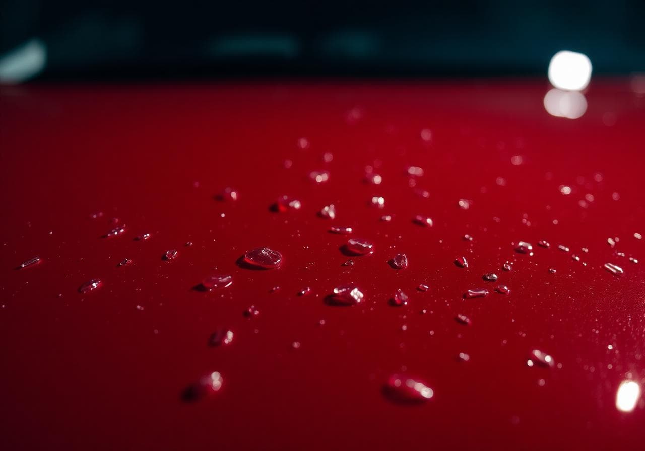 Close-up of hail damage